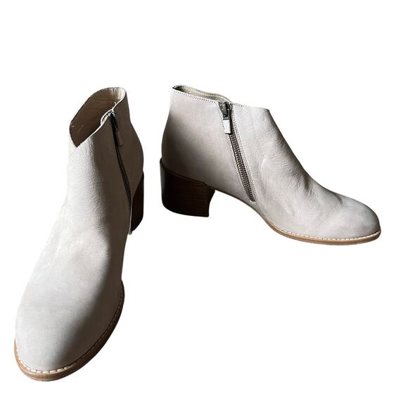 Eileen Fisher Melrose Nubuck Leather Block Heel‎ Booties Women's Size 10 - Picture 1 of 11